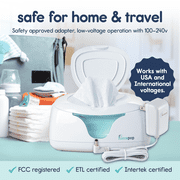 Hiccapop Baby Wipe Warmer and Wet Wipes Dispenser with Changing Light, White