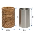 thumbnail image 4 of KOUBOO Unique Home Decor La Jolla Double-Wall Stainless Steel Rattan Drink Sleeves, Honey-Brown, 4 of 7
