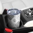 thumbnail image 5 of 20 Oz Pawprints Argyle Coffee Tumbler Double Wall Insulated Stainless Steel Water Bottle | Metal Reusable Thermoses Flask with Cup Cap | Leak & Sweat Proof with Anti-Dust Lid, 5 of 7