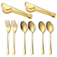 thumbnail image 4 of Ensemble d'Ustensiles de Service en Acier Inoxydable 410 Premium 7 Pcs : Cuillère Étanche, Pince à Steak, Fourchette Divisée et Plus - Résistant à la Rouille, Design Élégant pour Repas Décontractés à Fins, Service Argenté Facile à Nettoyer, 4 of 6