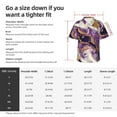 thumbnail image 5 of Yiaed Purple Gold Marble Swirls Print Hawaiian Shirt for Men Short Sleeve Button Down Shirts Beach Shirts for Men,Small, 5 of 7