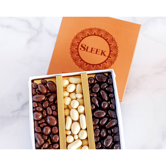 Sleek Assorted Chocolate Covered Fruits And Nut Orange Gift Box, 400g