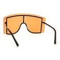 thumbnail image 2 of Oversize Wrap Shield Rimless 80s Funky Sunglasses Black Orange, 2 of 4