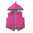 thumbnail image 1 of Baby Solid Color Dinosaur Padded Sleeveless Zipper Hooded Waistcoat, 1 of 6