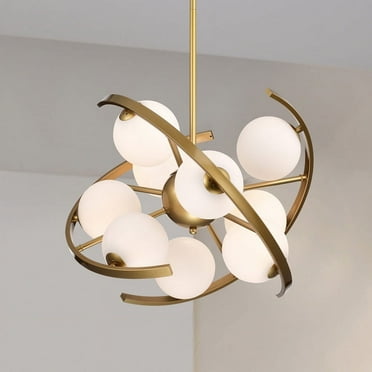 Melita 19 in. 9-Light Indoor Matte Gold Finish Chandelier with Light Kit