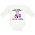 thumbnail image 3 of Inktastic Grandpa's Little Farmer- Pink Tractor and Flowers Boys or Girls Long Sleeve Baby Bodysuit, 3 of 5