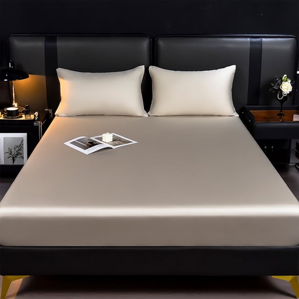 ddioayh Fitted Sheet Ice Silk Fabric Cooling Summer Bed Sheet 200x180cm Breathable and Washable for Hot Weather Comfort and Relaxation