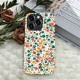 thumbnail image 5 of Punmada Compatible with iPhone 12/iPhone 12 Pro Matte Case For Girl Boy Full Body Protective Hard Shell Esthetics Pattern Vintage Fabric Blue Red Yellow Floral, 5 of 7
