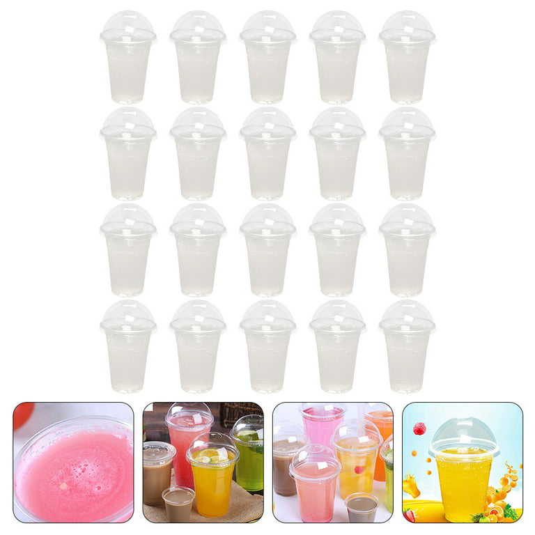 Disposable Cups With A Choice Of Lids - Perfect For Iced Coffee, Smoothie,  Milkshake,milk Tea,ice Cream&juice!ideal For Parties, Picnic, Bbq, Travel,  Wedding, And Any Festive Events. - Temu