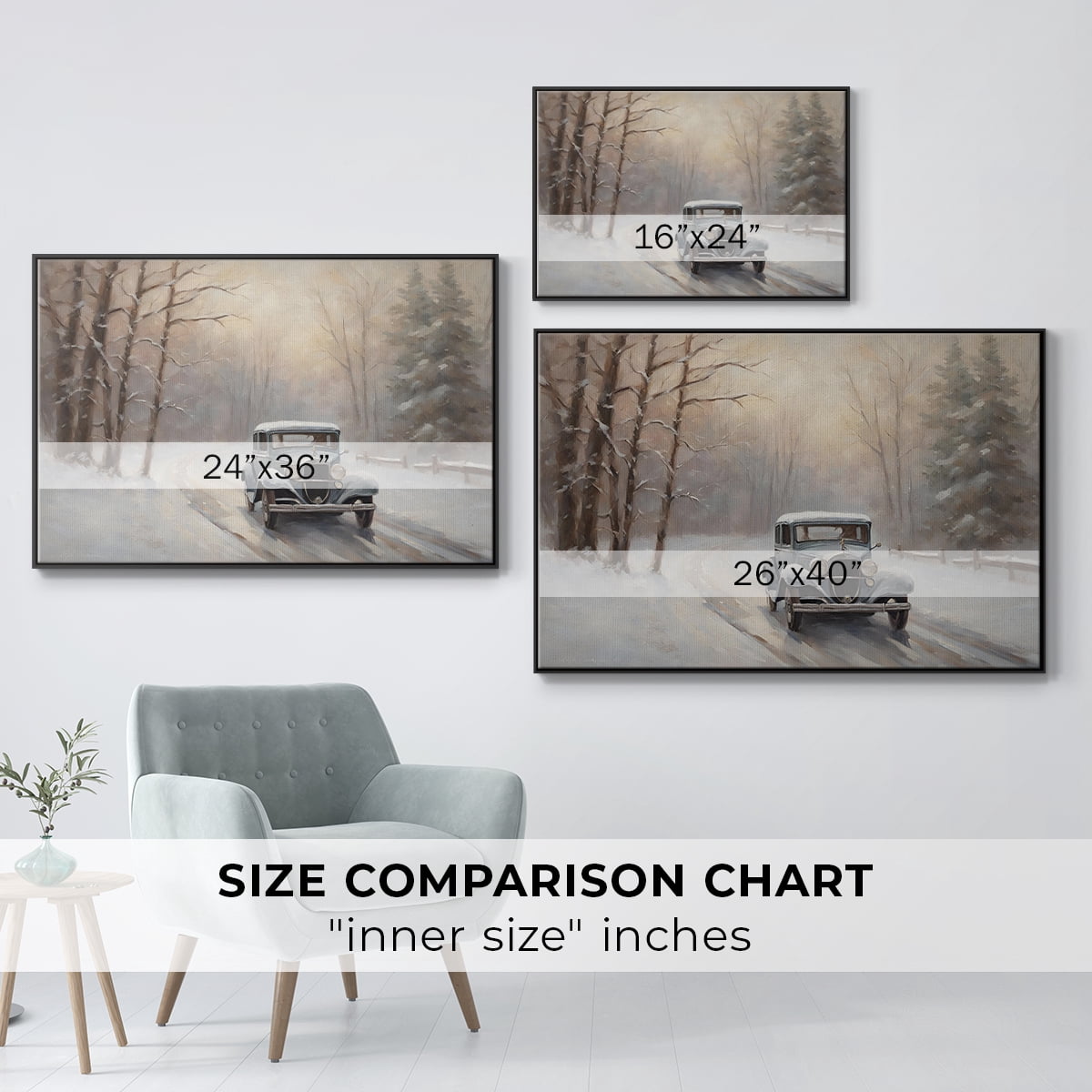 Vintage Landscape-CCIX By Wexford Home Framed in Black Wood Gallery Wrapped Canvas 17 in. x 25 in.