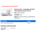 thumbnail image 2 of Cabin Air Filter - Compatible with 2007 - 2012 Hyundai Veracruz 3.8L V6 2008 2009 2010 2011, 2 of 2