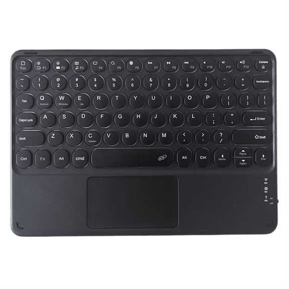Wireless Bluetooth Keyboard Mini 78 Keys Gaming Office Rechargeable Touchpad for Pad PC Tablet Black