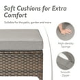 thumbnail image 3 of POCASSY Wicker Outdoor Ottoman, Patio Footstools with All Weather Brown Wicker and Polyester Olefin Cushion, 250lbs Load Capacity for Balcony, Garden, Pool, Brown/Gray, 3 of 6
