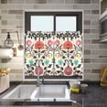 thumbnail image 4 of Yayeee Kitchen Curtains Tier Pair Light Filtering 27"x24" Rod Pocket Short Cafe Window Panel, Beige Red Floral, 4 of 7