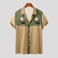 thumbnail image 2 of JURANMO Hawaiian Shirt for Men Summer Short Sleeve Funny Button Down Shirts Casual Lapel Bowling Shirts Color Block Vacation Tops Ofertas de Hoy en Liquidación Khaki L, 2 of 6
