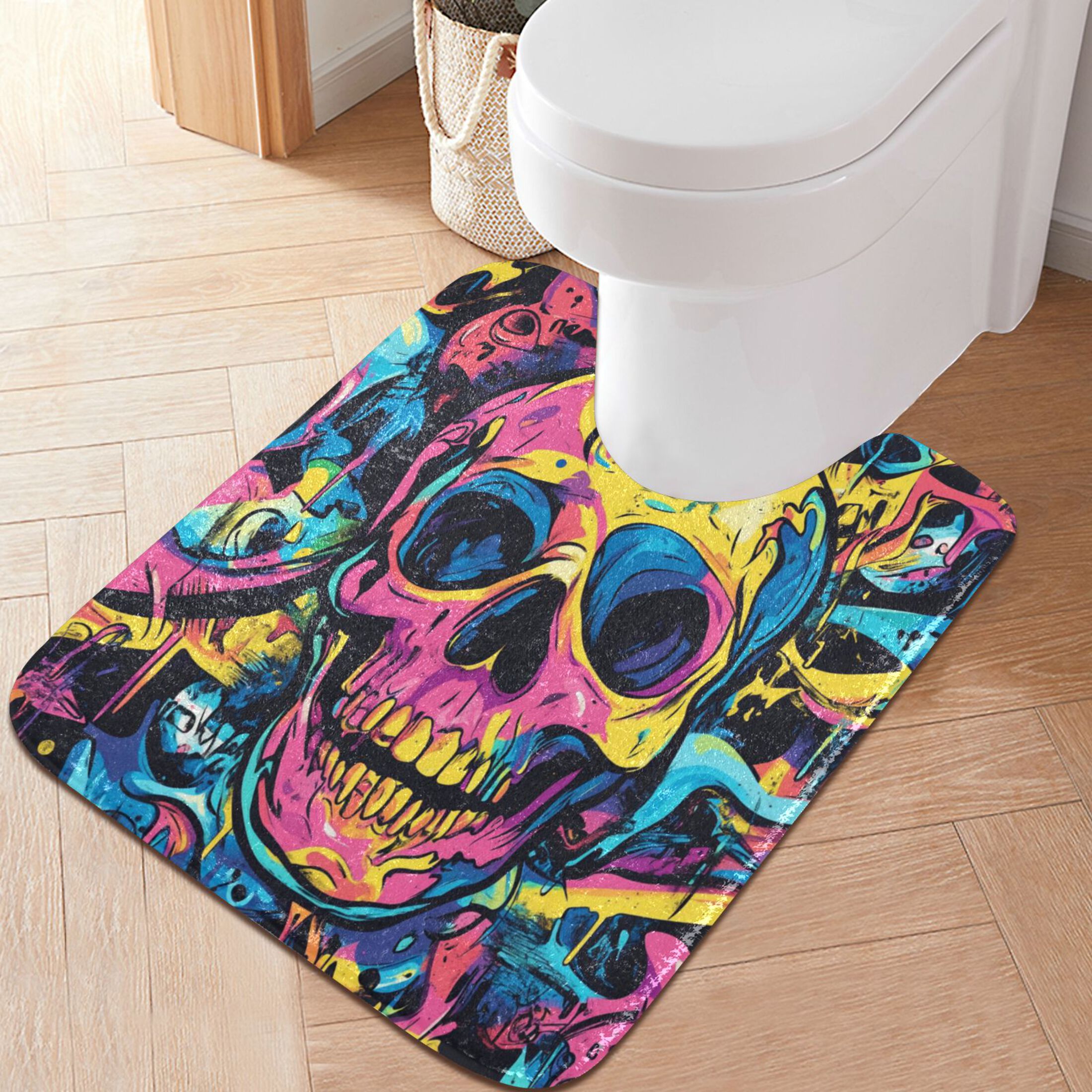 RMDQTR 2PCs Bathroom Rugs Set Plush Toilet Base Mat 16" × 24" Bath Mat and 20" × 24" U Shape Soft Rugs Non Slip Absorbent