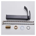 thumbnail image 7 of Waterfall Square Bathroom Basin Faucet Brass Material Surface Blackened Deck Installation Hot and Cold Water Basin Sink Faucet, 7 of 7