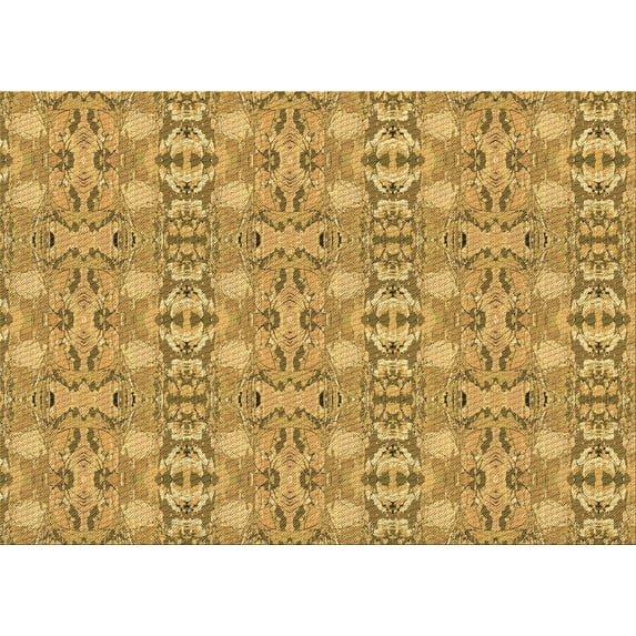 Ahgly Company Indoor Rectangle Patterned Saffron Yellow Area Rugs, 2' x 4'