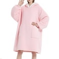 thumbnail image 3 of Couverture Portable à Capuche pour Femmes en Molleton, Sweat à Capuche Chaud et Confortable avec Poche Rose Taille Unique, 3 of 7