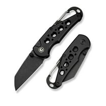 CIVIVI Pragma Folding Knife, Pocket Knife Multitool with Carabiner, Bottle Opener, 2.2" Nitro-V Blade Aluminum Handle, Ideal Gift for Men Women C23062B-1 (Black)