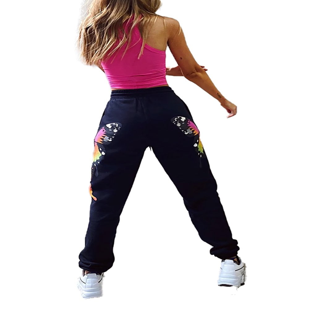 CNKOO Femmes Casual Pièce Zip Survêtement Ensemble Papillon