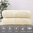 thumbnail image 4 of Whale Flotilla Flannel Fleece 90x104 Inch King Size Blanket for Bed, Soft Fluffy Velvet Bedspread Coverlet with Decorative Vintage Pattern for All Season, Warm and Lightweight, Light Gold, 4 of 8
