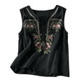 thumbnail image 2 of Holzkary Women's Tank Tops Sleeveless Summer Top Floral Embroidered Tops Tunic Top Y2K Cute Tops Crop Tops CrewNeck Basic Tank Shirt Boho Shirts Pullover Casual Summer Gauze Shirt Solid Color 3XL, 2 of 8