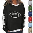thumbnail image 3 of EQWLJWE Chandails en Molleton de Football pour Femmes, Chandails en Molleton de Jour de Match, Chandail-Over Rugby Surdimensionné, Col Rond, Hauts d'Entraînement pour Femmes, 3 of 3