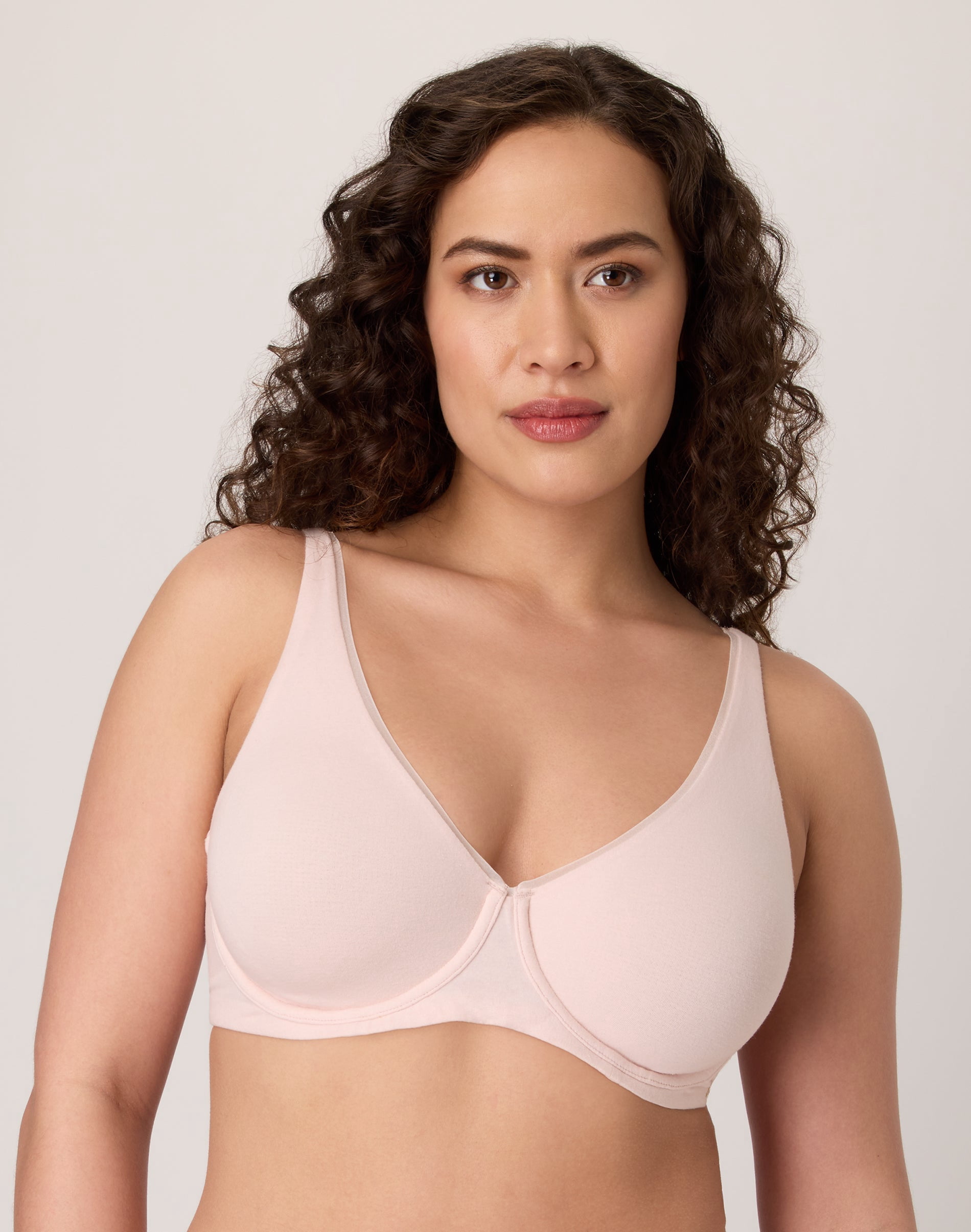 Bali Cotton Collection Underwire Bra, Moisture-Wicking, Convertible Light Buff 42D