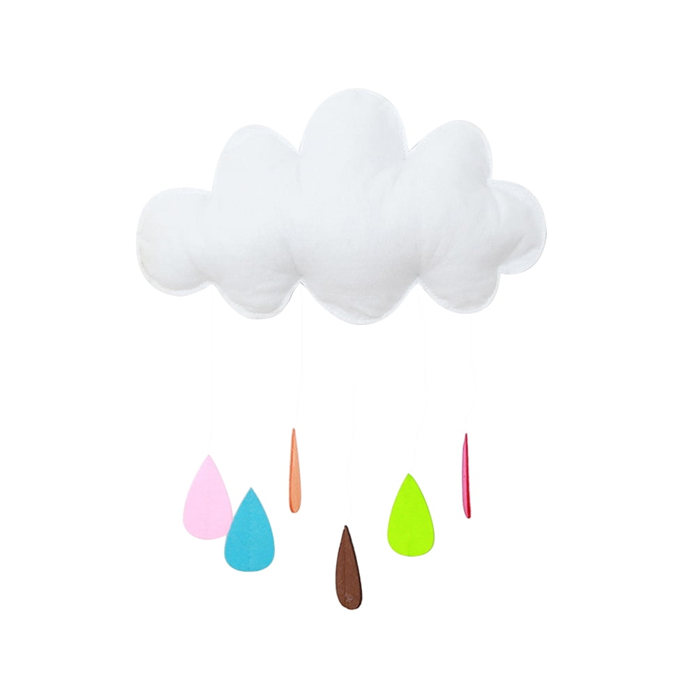 Cloud Decor Room Raindrop Wall Baby Hanging Kids Decorations Childrens Ornaments Felt Ceiling