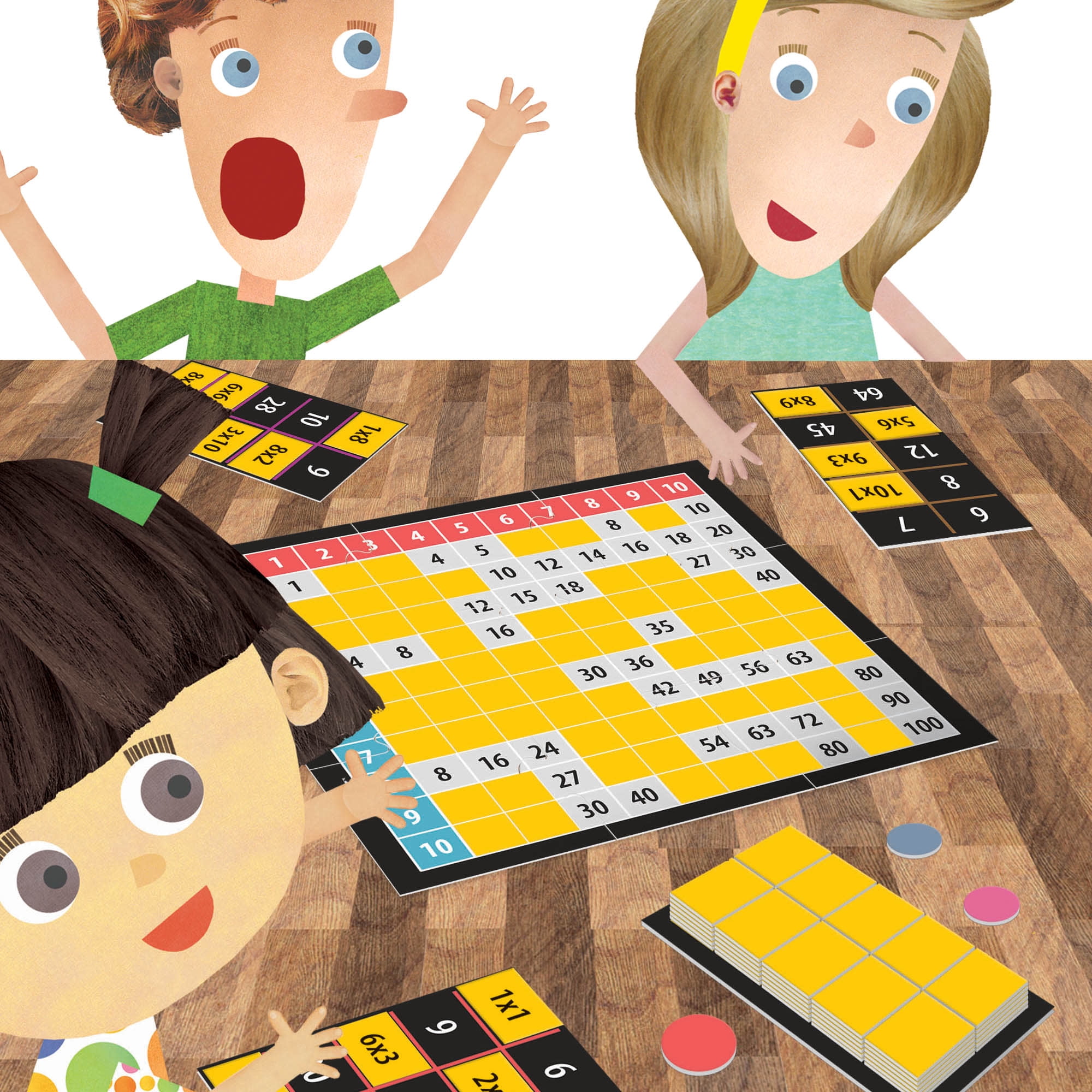 Headu: First Multiplication Game - Solution & Equation Matching, Tile Placement, 10 x 10 Number Grid, Race To Calculate First, Math Play, Kids 6-10