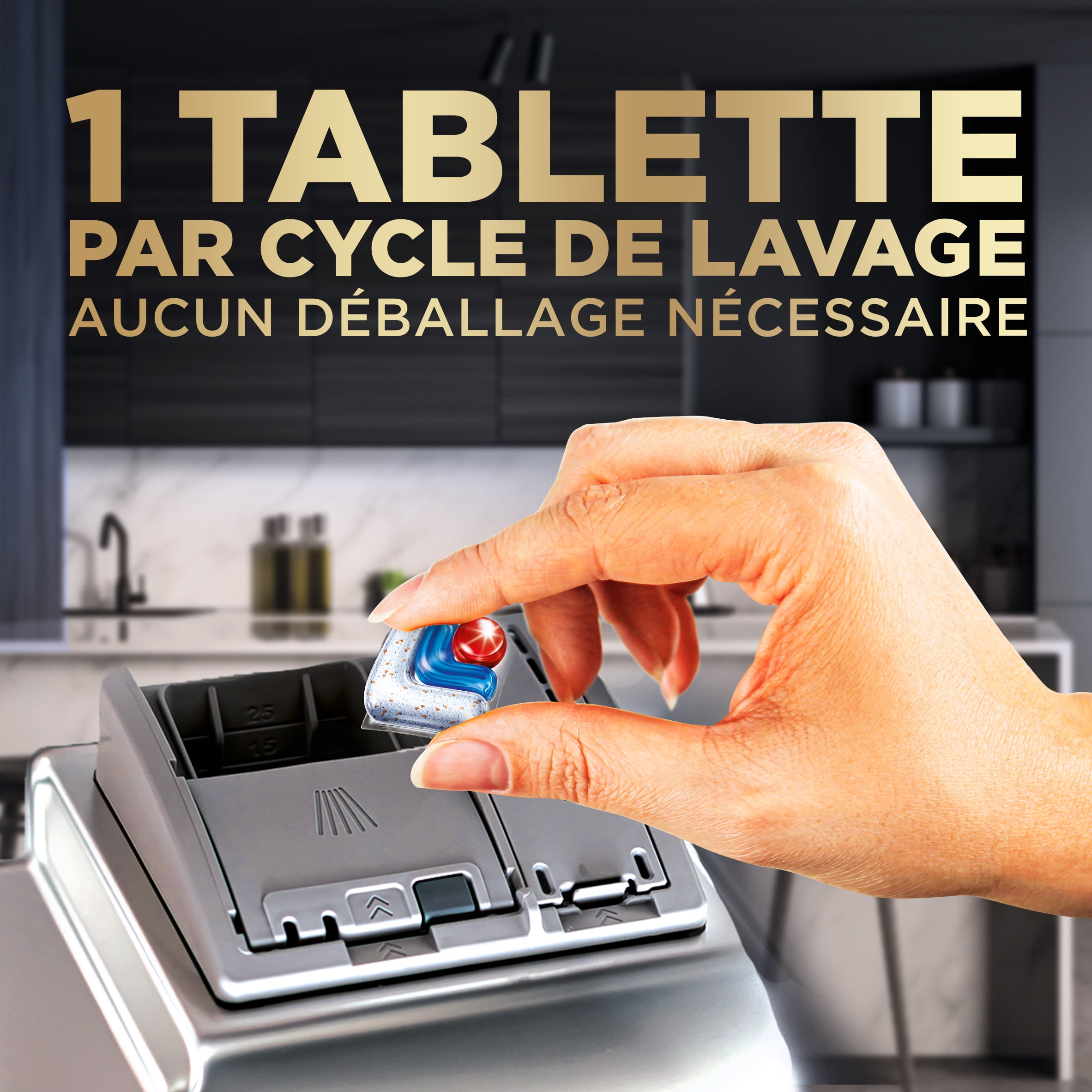 Finish® Quantum UltraMAX pastilles de détergent pour lave-vaisselle Diamond Shine, élimine les taches brûlées et séchées pendant 24 heures, pas de pré-rinçage nécessaire, 30 comprimés