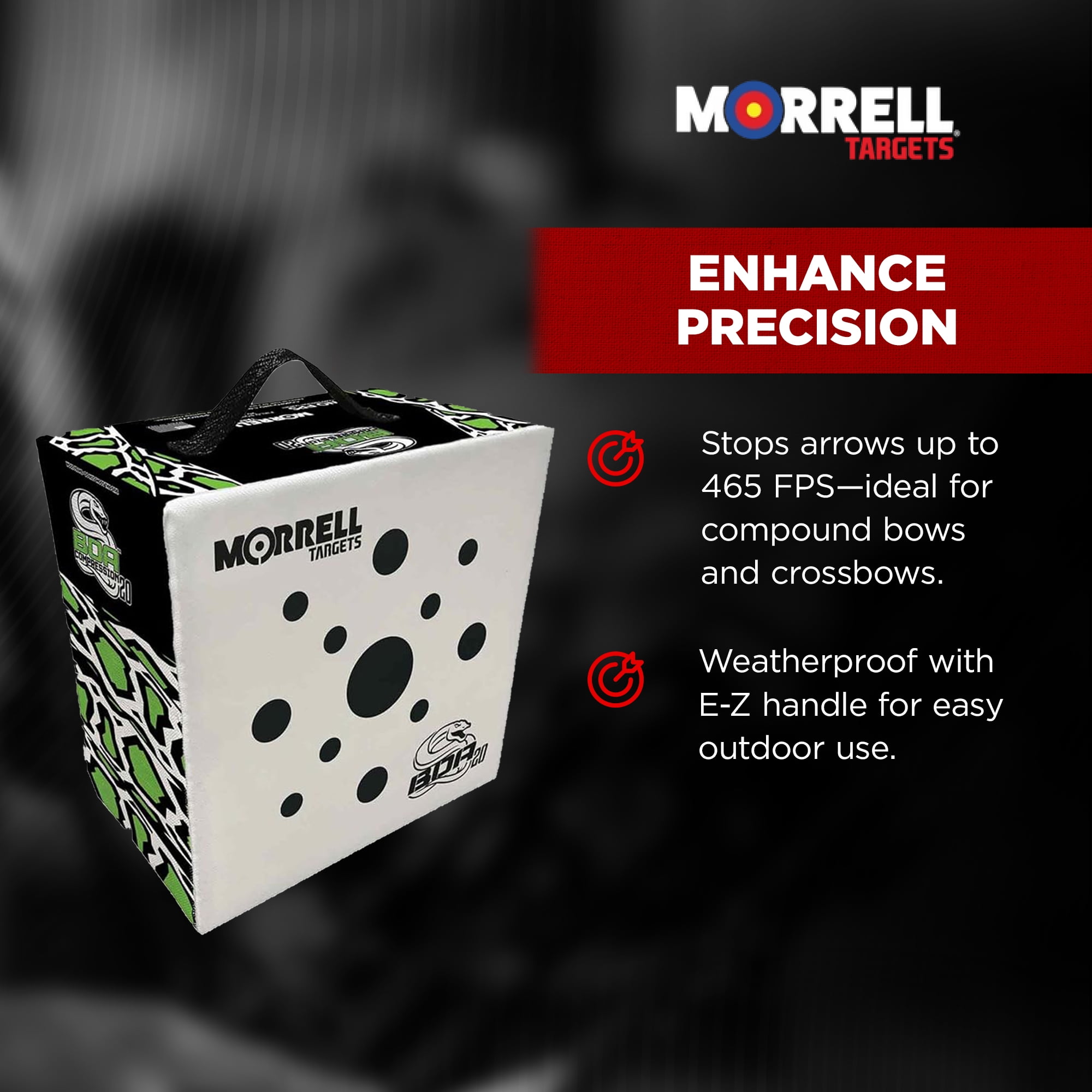 Morrell Targets BOA Compression Foam Archery Target Block, 180 Inch, White/Black
