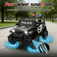 thumbnail image 6 of Xuanlur 12V Kids Ride on Car with Remote Control, Ride on Toys w/ Dual Drive, Four-Wheel Suspension, Bluetooth Music, LED Lights, USB, Shock Absorption, Toys Car for Kids Aged, Black Police Car, 6 of 8