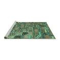 thumbnail image 2 of Ahgly Company Machine Washable Indoor Rectangle Patchwork Turquoise Blue Transitional Area Rugs, 2' x 5', 2 of 4