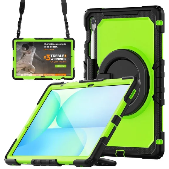 Case for Samsung Galaxy Tab S10 FE  / Galaxy Tab S10 FE Plus 5G 13.1 inch 2025 Protective Cover with Screen Protector Pen Holder Hand/Shoulder Strap