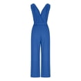 thumbnail image 6 of Inleife Sleeveless Jumpsuit Wrapped V Neck Elegant For Womens Dressy Casual Romper Outfits Blue M, 6 of 7