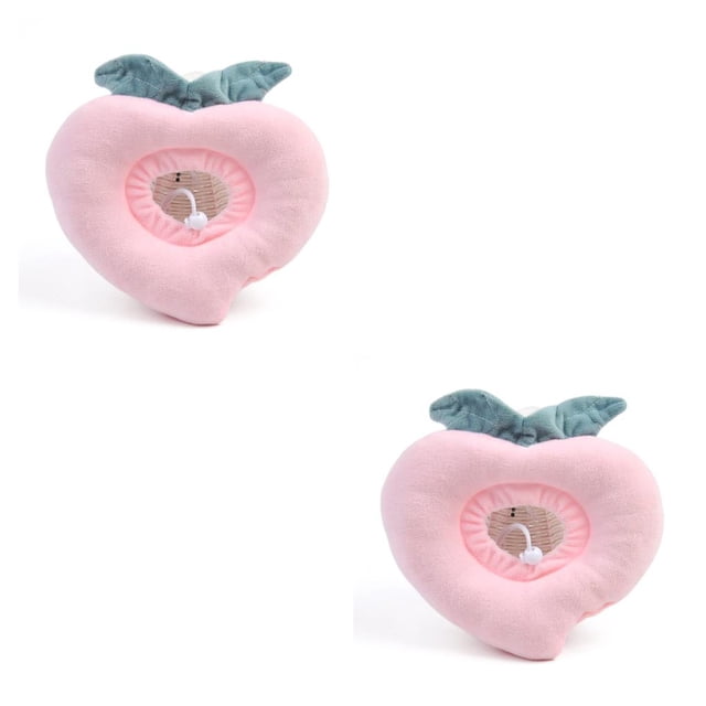 ZLight Cat Neck Cone Wound Fruit Shaped Puppy Accessories Elizabethan Collars Cover Recovery Collar Kitten Cones Peach Pattern L 2Set
