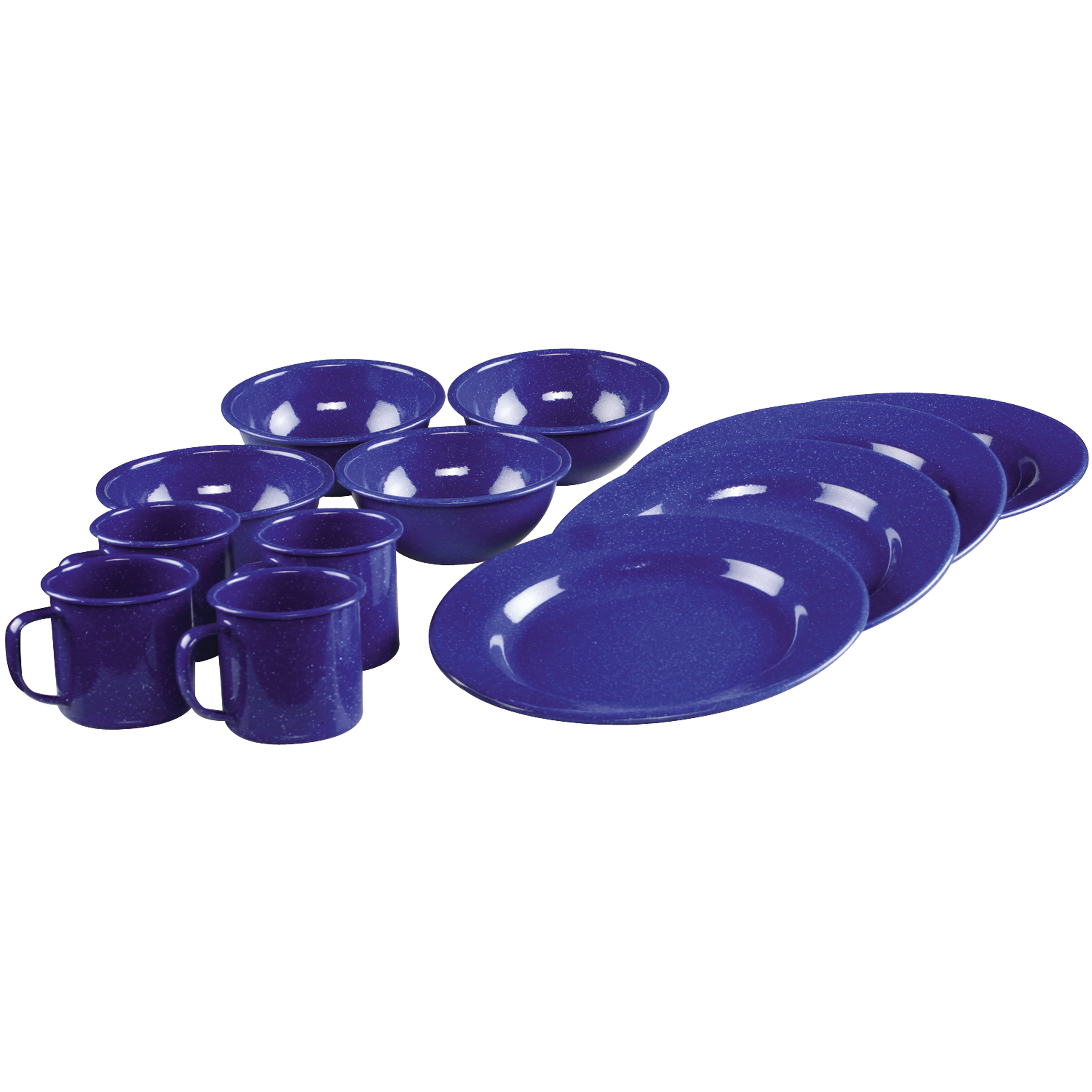 Coleman 12 Piece Enamelware Dining Set Blue 2000016404 - Walmart