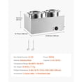 thumbnail image 6 of KFFKFF Electric Soup Warmer with Dual 6.34QT Stainless Steel Pots, Adjustable Temperature Range 86~185°F, 1200W Commercial Bain Marie for Restaurants and Buffets, 6 of 9