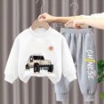 thumbnail image 2 of Kaprioy Boys Clothes Fall Winter Outfits Kids Fall Boys Pants Set Kids Letter Print Sweatshirts 2PCS Long Sleeve Cartoon Clothing, 2 of 7