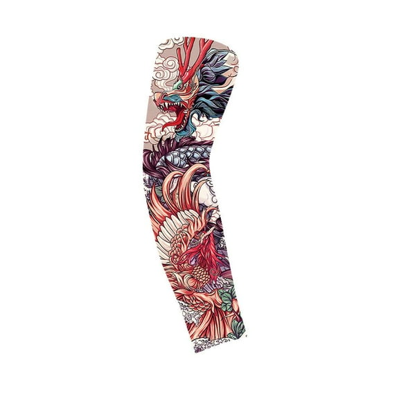 Tattoo Sun Protection Ice Sleeves Flower Arm Tattoo Sleeve Seamless Cover