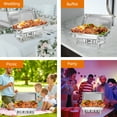 thumbnail image 7 of Jacgood Chafing Dish 10 Packs 8Qt, Foldable Rectangular Chafer Set, Stainless Steel Buffet Catering Silver Full Pan Warmer Set, 7 of 7