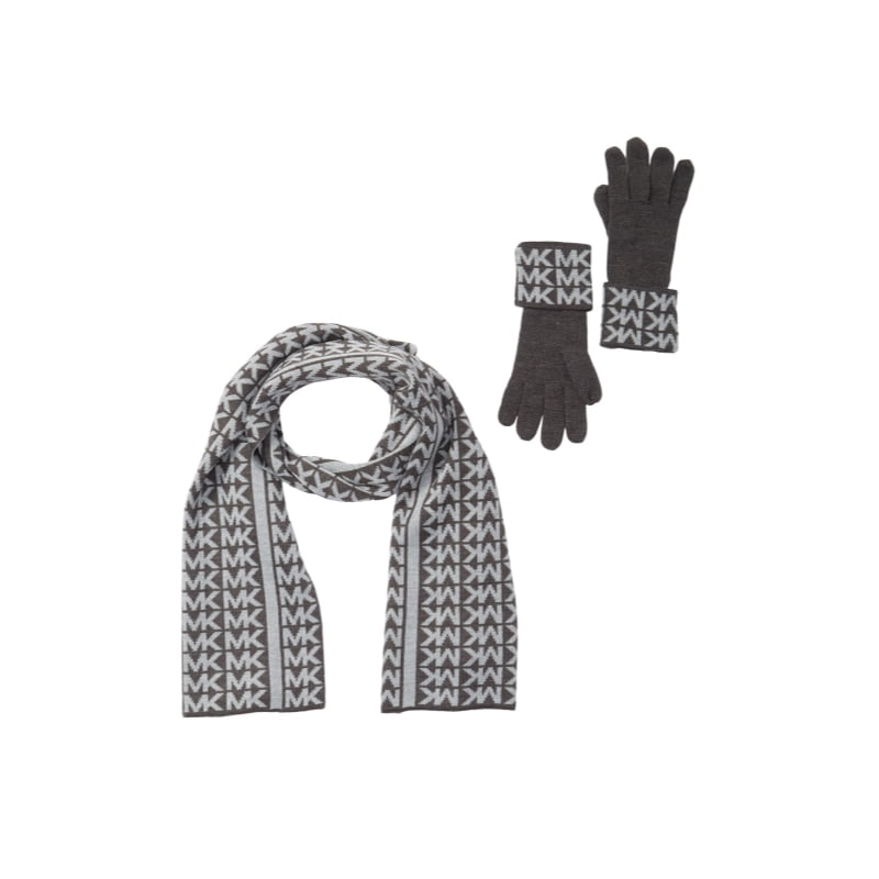 mk gloves and scarf