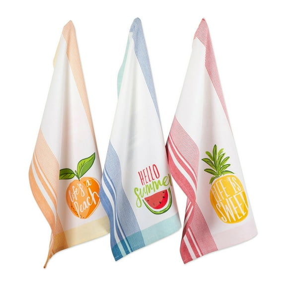 Assorted Hello Summer Print Dishtowel (Set of 3)