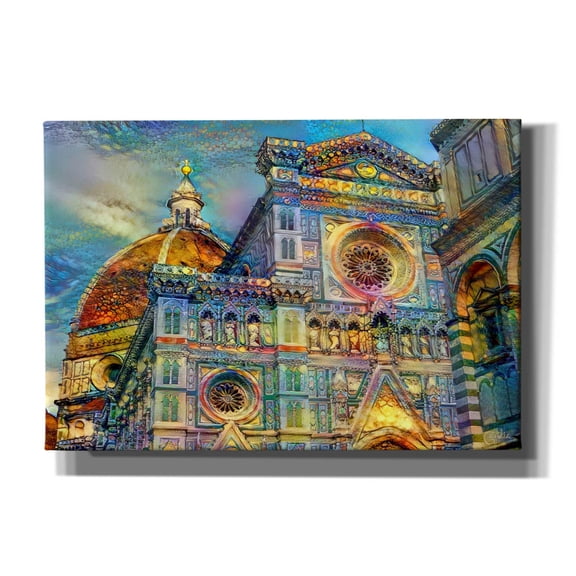 Epic Graffiti 'Florence Italy Cathedral Of Saint Mary Of The Flower' by Pedro Gavidia, Canvas Wall Art, 26"x18"