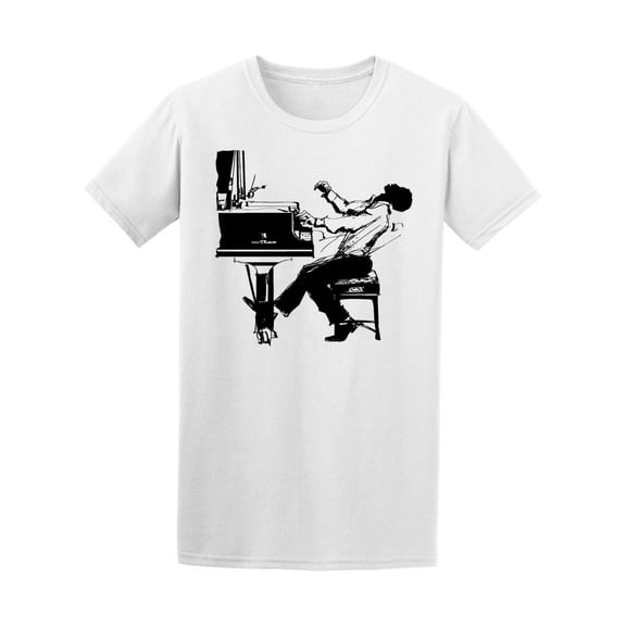 Jazz Pianist In Black & White T-Shirt Men -Image by Shutterstock, Male 4X-Large