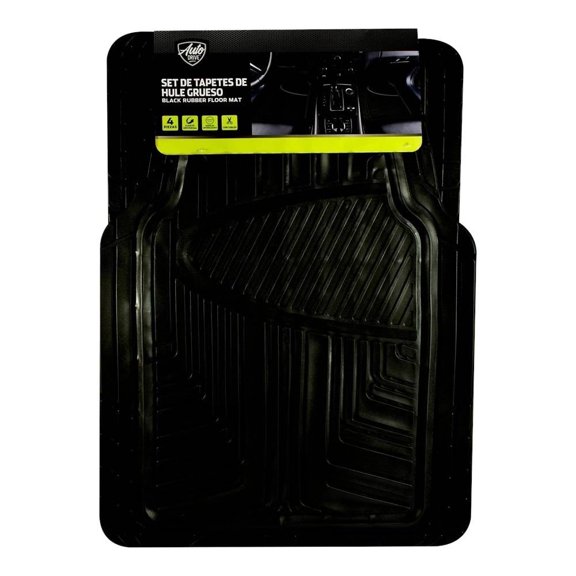 Set de Tapetes Auto Drive Hule Grueso Negro 4 Piezas