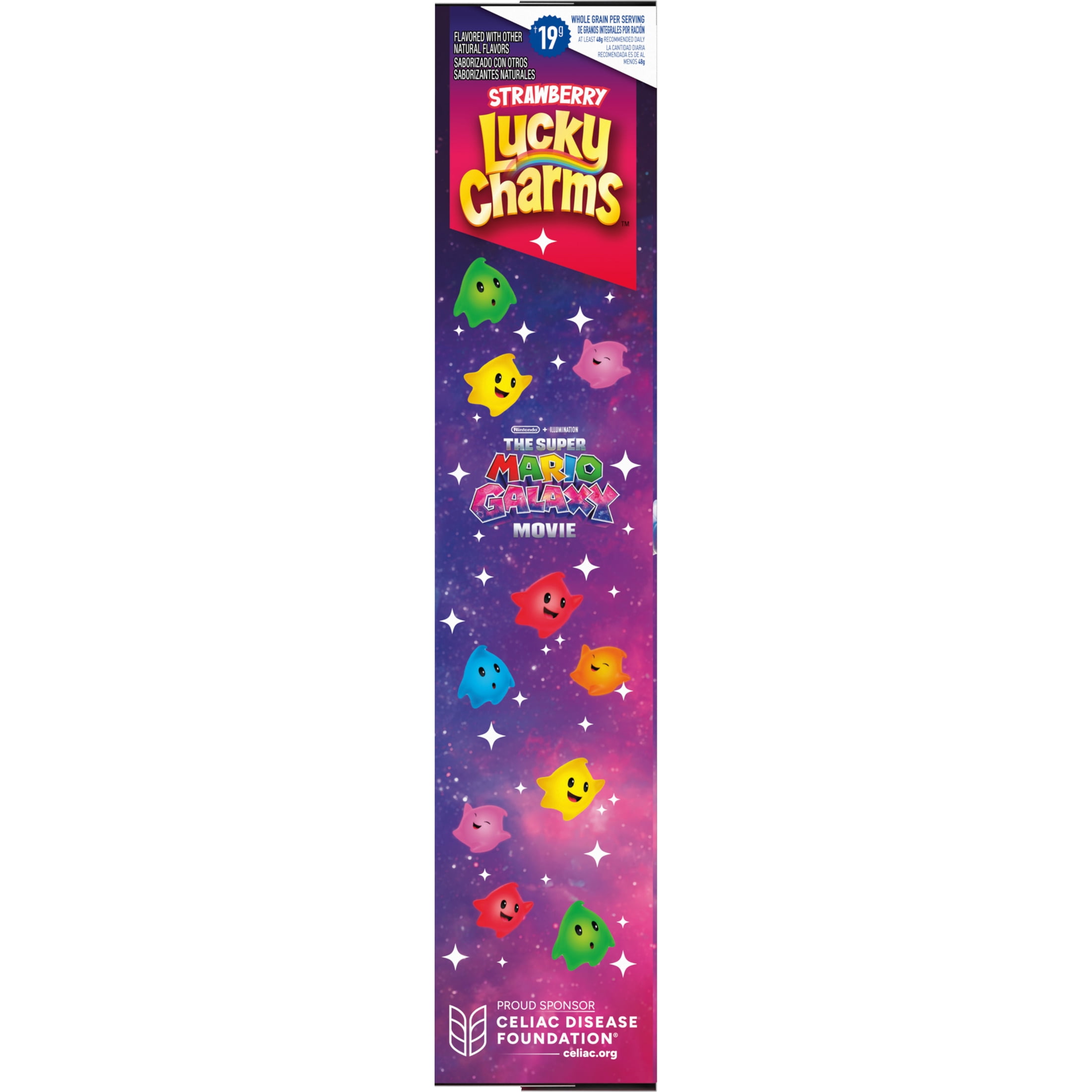 Lucky Charms Cereal, The Super Mario Galaxy Movie, Strawberry, Family Size, 18.6 oz