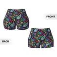 thumbnail image 5 of Haiem Watercolor Floral Paisley No Front Seam Biker Shorts for Women Yoga Workout Gym Bike Shorts with Tummy Control Moisture-Wicking-Large, 5 of 9